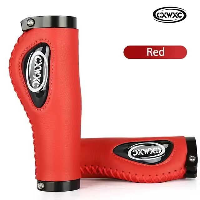 CXWXC empuñaduras de cuero para manillar de bicicleta de montaña, cubierta de Gel de silicona líquida, antideslizante, absorción de impactos, bloqueable - 1