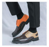 Zapatos de cuero de moda con cordones de empalme personalizados - details 15