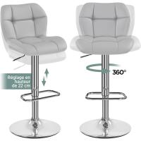 Juego de 2 Taburetes de Barra Ajustables de Altura Sillas de Cocina Industrial Metálicas - details 6