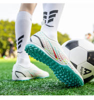 Zapatos de fútbol transpirables de tobillo alto para hombre, botas de fútbol de entrenamiento profesional al aire libre, antideslizantes, ligeras - details 21