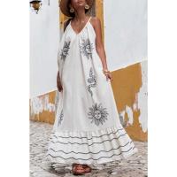 Europa, América, primavera y verano, nuevo vestido holgado de talla grande con estampado de liguero para mujer - details 6