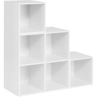 Estanteria Libreria con 6 Compartimentos, Estanteria de Almacenamiento de Madera, para Salon, Estudio y Oficina, Roble Claro, 90x30x90 cm - details 9