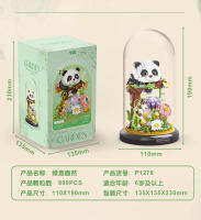 Ramo de flores eternas de Panda para niños y niñas, Mini construcción, ensamblaje de bloques de animales, juegos de rompecabezas, juguete para niños de 6 a 12 años - details 4