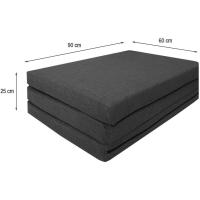 Colchón Plegable con Espuma Alta Densidad y Funda con Cremallera Gris 180x90x8 cm. Colchoneta de Viaje para Ahorrar Espacio y Cama Invitados Cómoda y Resistente. - details 2