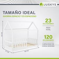 Cama Infantil 80 x 160 cm con protección anticaída, Cama casa de Madera Maciza para niños - Cama en Color Rosado - details 9