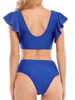 Bikini de cintura alta para mujer TRY JADE Estilo de baño de verano con volantes - details 4