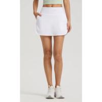 Shorts deportivos de cintura alta con cintura elástica, diseño sólido, falda para fitness, yoga, tenis y golf - details 10