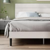 Piper Cama 135x190 cm Altura 30 cm Tapizado Somier con Cabeza Soporte de Láminas de Madera - details 7