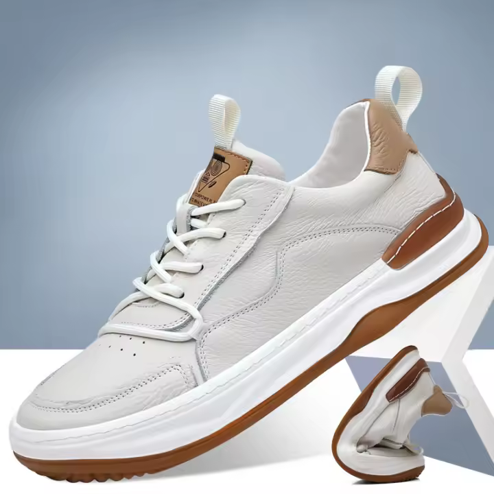 La primera capa de cuero de vaca zapatos casuales, cuero genuino transpirable zapatos de cuero de los hombres, deportes. - 1