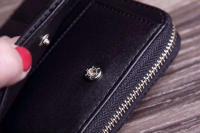 Cartera corta de cuero PU a cuadros para mujer, tarjetero multicapa, monedero pequeño con cremallera - details 13