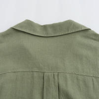Novedad de Verano Blusa de Lino Mezclado para Mujer Top Sencillo Informal con Borde enrollado - details 8