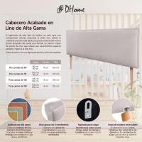 Cabecero de Lino Natural Liso con Ribete Cabezal Tapizado Cama Dormitorio Moderno Top Trending (Beige, 160x105cm con Patas (Camas 150/160)) - details 6