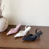 Bolsa de alta costura francesa sandalias de cabeza feminidad socialite encaje puntiagudo tacón fino con zapatillas geniales de tacón alto - details 34
