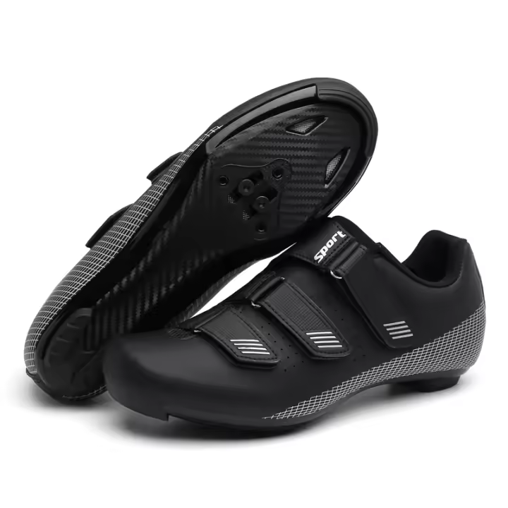 Zapatillas de ciclismo para hombre y mujer, zapatos de bicicleta compatibles con Peloton, Delta, Clip de tacos para ciclismo de carretera, interior y exterior, Pedal de gran tamaño - 1