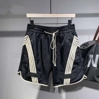Pantalones cortos con marca de moda japonesa para hombre, color a rayas en ambos lados, corte holgado, pantalones cortos deportivos de verano - details 1