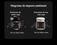 Tarro de café en grano de grado alimenticio, con monitor de humedad y doble capa para almacenamiento. Disponible en dos colores - details 6