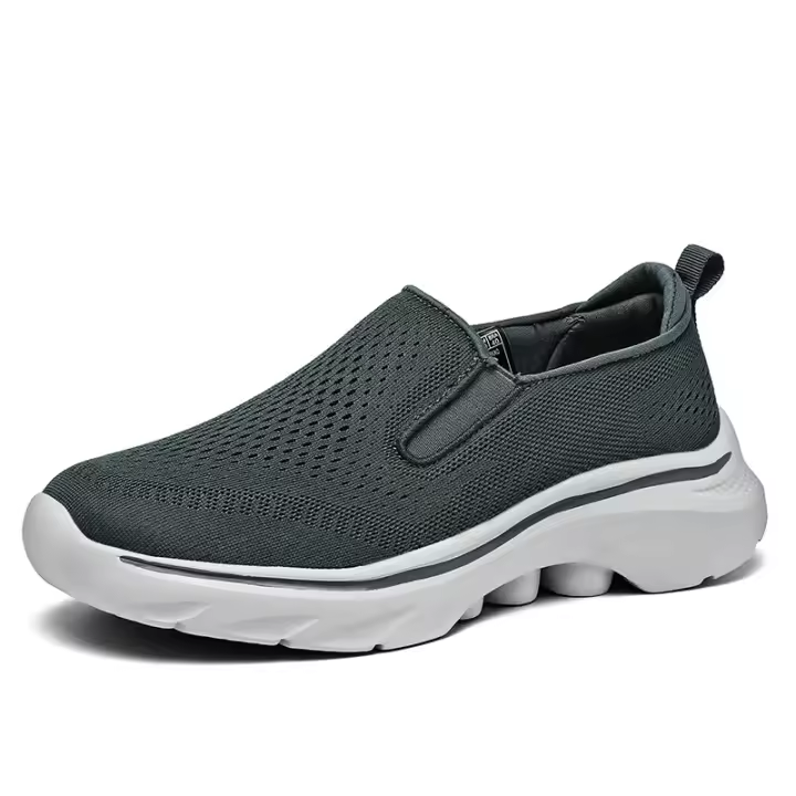 Zapatos de hombre de gran tamaño, zapatos casuales voladores, superficie tejida de un pedal, zapatos de hombre, mono, zapatos para caminar, zapatos deportivos de malla de verano - 1