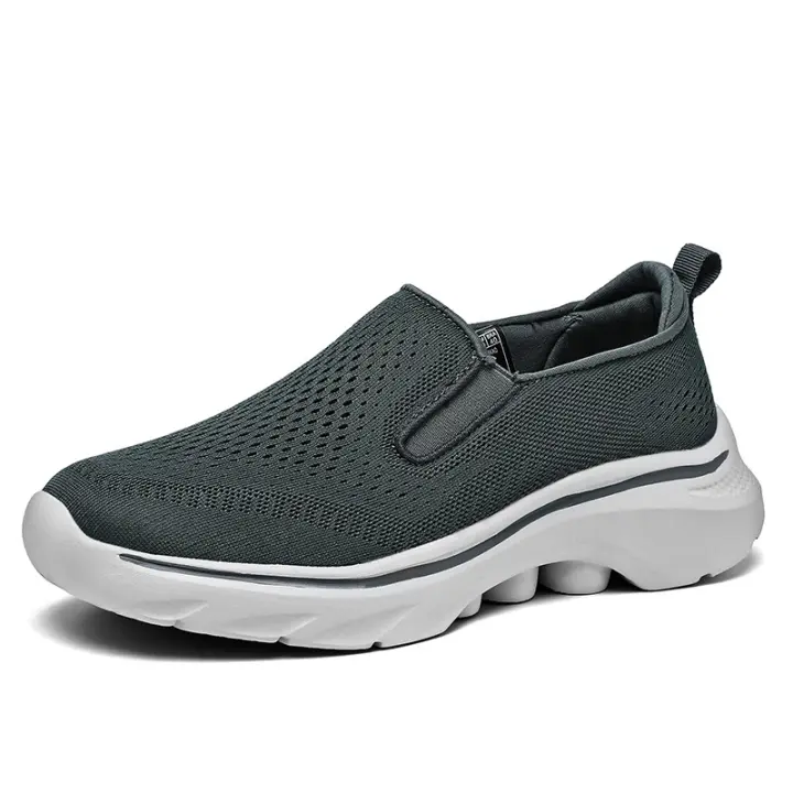Zapatos de hombre de gran tamaño, zapatos casuales voladores, superficie tejida de un pedal, zapatos de hombre, mono, zapatos para caminar, zapatos deportivos de malla de verano - 1