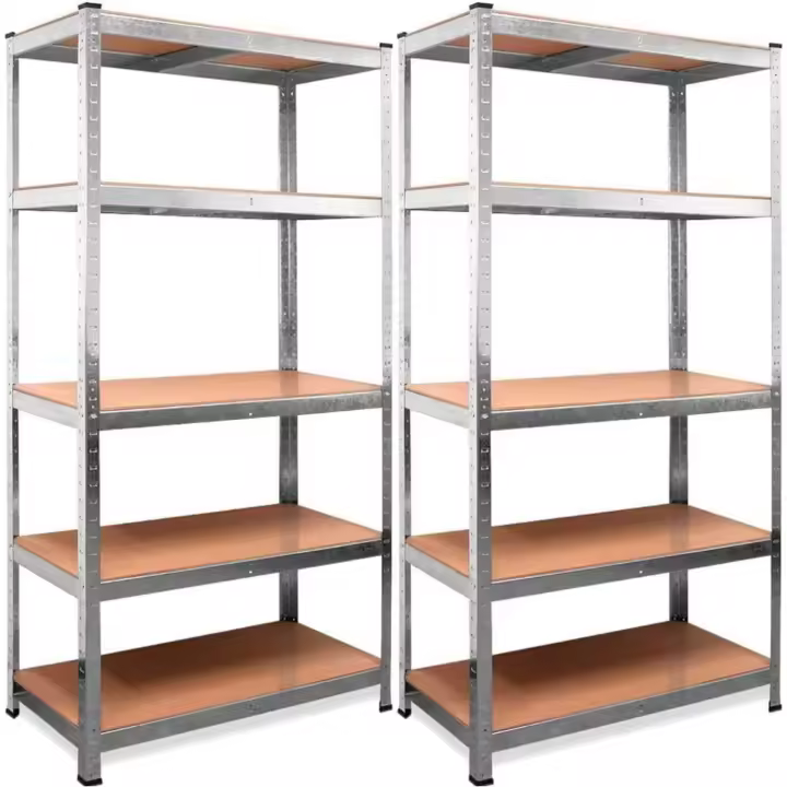 Set de 2 Estanterías Metálicas Galvanizadas |   875Kg 5 Baldas |   Medidas 180 x 90 x 40cm - 1