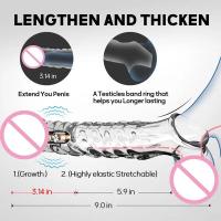 Leten Anillo de manga vibratoria Juguete sexual Cubierta extensora para parejas Eyaculación prolongada Productos eróticos para hombres adultos 18+ - details 1
