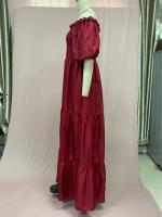 2025 nuevo vestido de hadas de color largo con hombros descubiertos y flores rotas para mujer primavera/verano - details 33