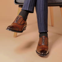 Zapatos de negocios para hombre, tres juntas de cuero, para caballero - details 18