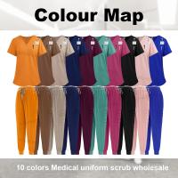Ropa médica para mujer, conjuntos de Jogger, pantalones de enfermería, bata quirúrgica, uniformes médicos de alta calidad, uniforme de belleza al por - details 2