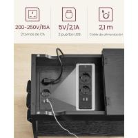 Mesa Adicional Lateral Estrecha con Multienchufe Juego de 2, Mesa de Noche con Puertos USB, Bolsos, Marrón Rústico y Negro LCT647B01 - details 14