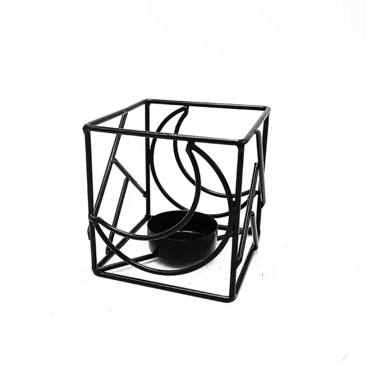 Soporte de Vela de Metal Geométrico Dorado Decoración de Navidad Soporte de Vela de Hierro Fundido para el Hogar - 1