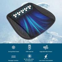 Cojín de ventilación con puerto USB, almohadilla de enfriamiento transpirable de verano para todos los asientos de automóvil, sillas de hogar y oficina, azul marino - details 2
