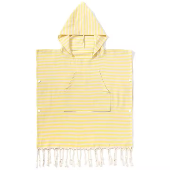 Albornoz de baño a rayas para niños, absorbente con capucha, para natación, viaje, toalla de playa, 1 ud. - 1