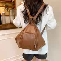 Bolso de hombro de Color sólido a la moda, cremallera del bolso, bolso cruzado de cuero de PU, mochila impermeable para mujer, mochila de viaje - details 2