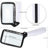 3x Large Rectangular Folding Handheld Magnifier with Dimmable LED Light - Great for seniors, reading, and low vision - details 2
