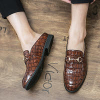 Sandalias con diseño de piedra sintética para hombre, zapatos con hebilla de herradura, tacón versátil, a la moda - details 27