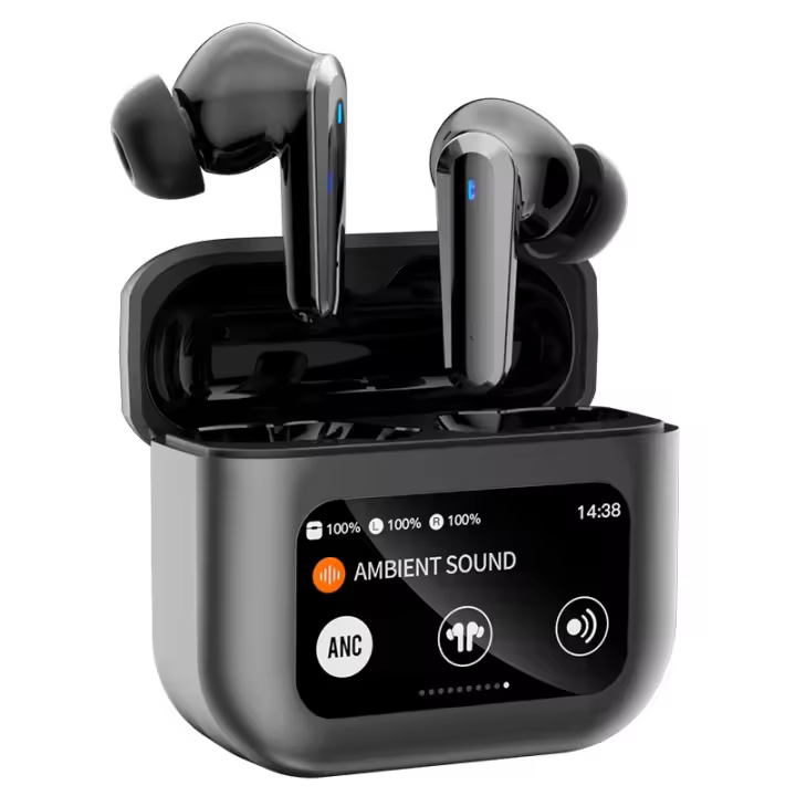 TWS 2024 Auriculares Bluetooth con Pantalla Táctil LED Inteligente, Auriculares intrauditivos con Cancelación Activa de Ruido, Graves Potentes, 80H de Badería, Bluetooth 5,4, Compatible con iPhone, Samsung, Xiaomi y Huawei,... - 1