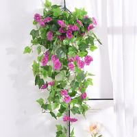 Flor artificial multicolor Morning Glory 12 tenedores 22 cabezas simulación hojas verdes flores falsas hojas verdes - details 2