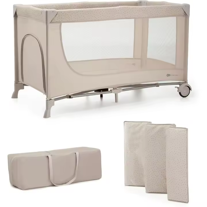 Joy 2 Cuna de Viaje 3 en 1 Desplegado Rápido y Fácil Entrada Lateral Bolsa de Viaje Beige - 1