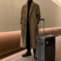 Abrigo cortavientos de doble capa para hombre, abrigo de lana de Cachemira de longitud media, moderno y de alta gama, otoño e invierno - details 5