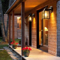 Lámpara de pared minimalista E27, luz de pared impermeable para exteriores, candelabros de vidrio para Patio, jardín, porche, pasillo, Retro, AC90-260V - details 7