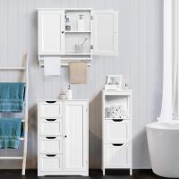 Pared de 2 Niveles para baño, de Madera, con Estante Ajustable en Altura - details 6