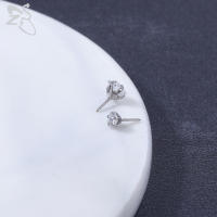 ZS-Piercings de acero inoxidable para el cartílago de la oreja, Piercings de hélice Tragus de cristal sin rosca, estilo Push-In, Labret, labio superior, 1,5 MM-4MM, CZ, 1 pieza - details 8