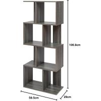 Estantería decorativa/estantes flotantes/Estantería de madera/Estantería con 4 estantes, oficina,modular, sala de estar, biblioteca - Display Shelf SRK-W3 - Marrón ceniza - details 8