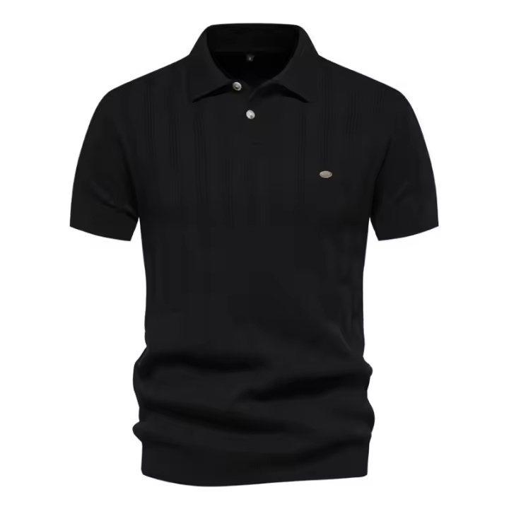 Polo de punto para hombre, manga corta y cuello vuelto, novedad - 1