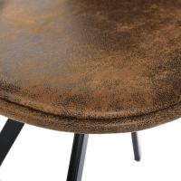 Juego de 4 sillas giratorias de ante para comedor con asiento acolchado, sillas de diseño para salón o cocina, con patas de metal negro, marrón - details 8