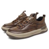 Nuevos zapatos deportivos de hombre con costuras hechas a mano clásicas con cordones de vestir de cuero genuino duraderos informales a la moda, calidad - details 5