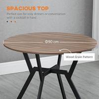 Mesa de comedor redonda industrial con tapa de madera y marco de acero para salón, carga 60 kg Ø90x76 cm - details 4