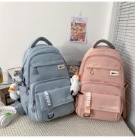 Mochila informal de gran capacidad nueva versión coreana pequeña mochila fresca y de moda Mochila japonesa simple de color sólido - details 34