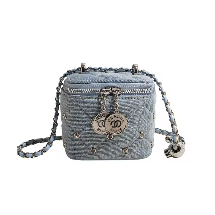 Nuevo bolso de mezclilla para mujer Xiaoxiangfeng diamante cadena caja temperamento versátil bolso de hombro bolso versátil de moda - 1