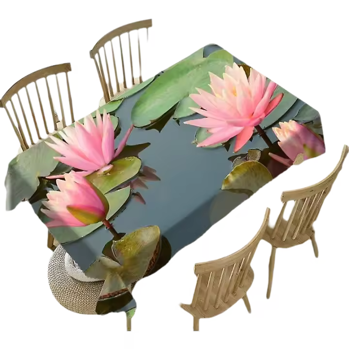 Mantel de Mesa 3D con Patrón de Flor Cubierta de Mesa de Poliéster a Prueba de Polvo para Bodas y Fiestas - 1