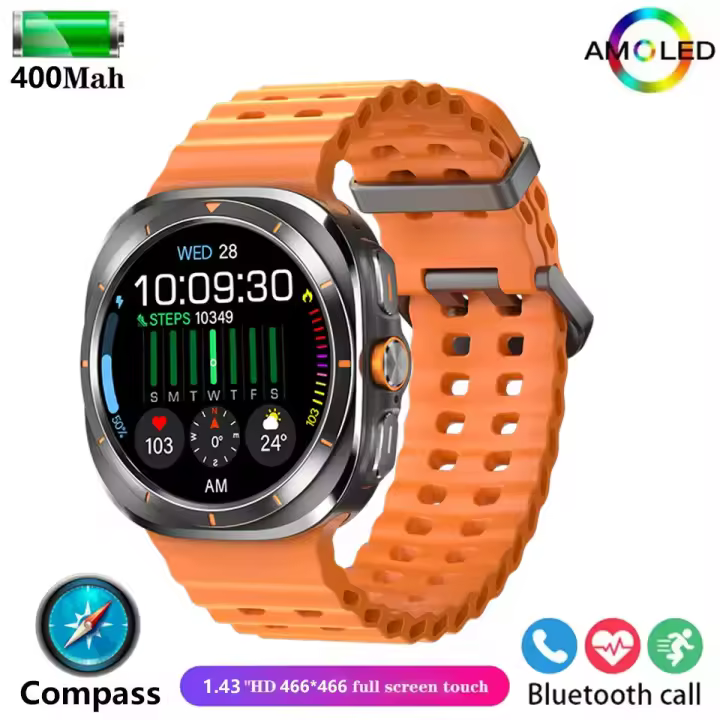 Reloj inteligente 7 Ultra GPS Compass para deportes al aire libre para hombre, Pantalla AMOLED HD, frecuencia cardíaca, llamada BT, Z7 ULTRA, nuevo - 1